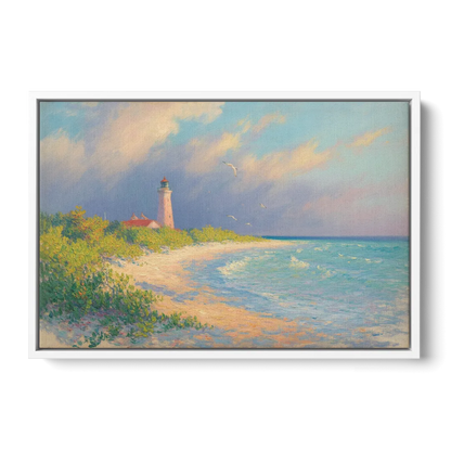 Punta Sur Lighthouse Front - White Canvas Wall Art
