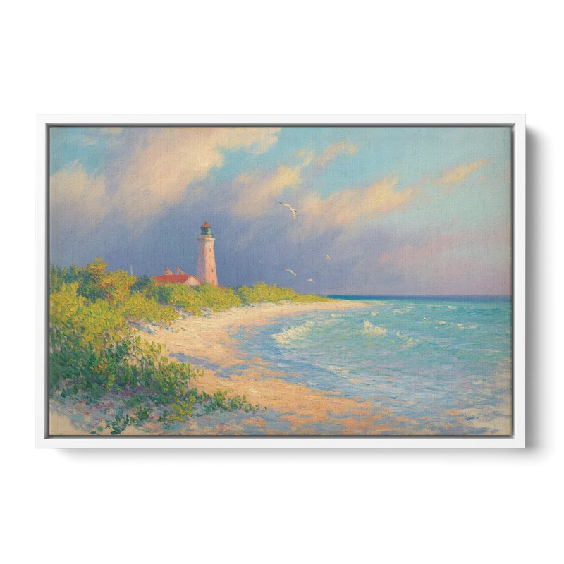 Punta Sur Lighthouse Front - White Canvas Wall Art