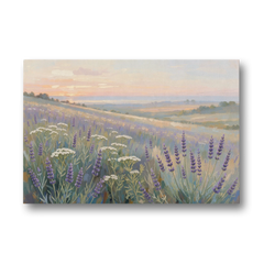 Purple Floral Wall Art of Lavender at Dawn - Canvas Wall Art - Front