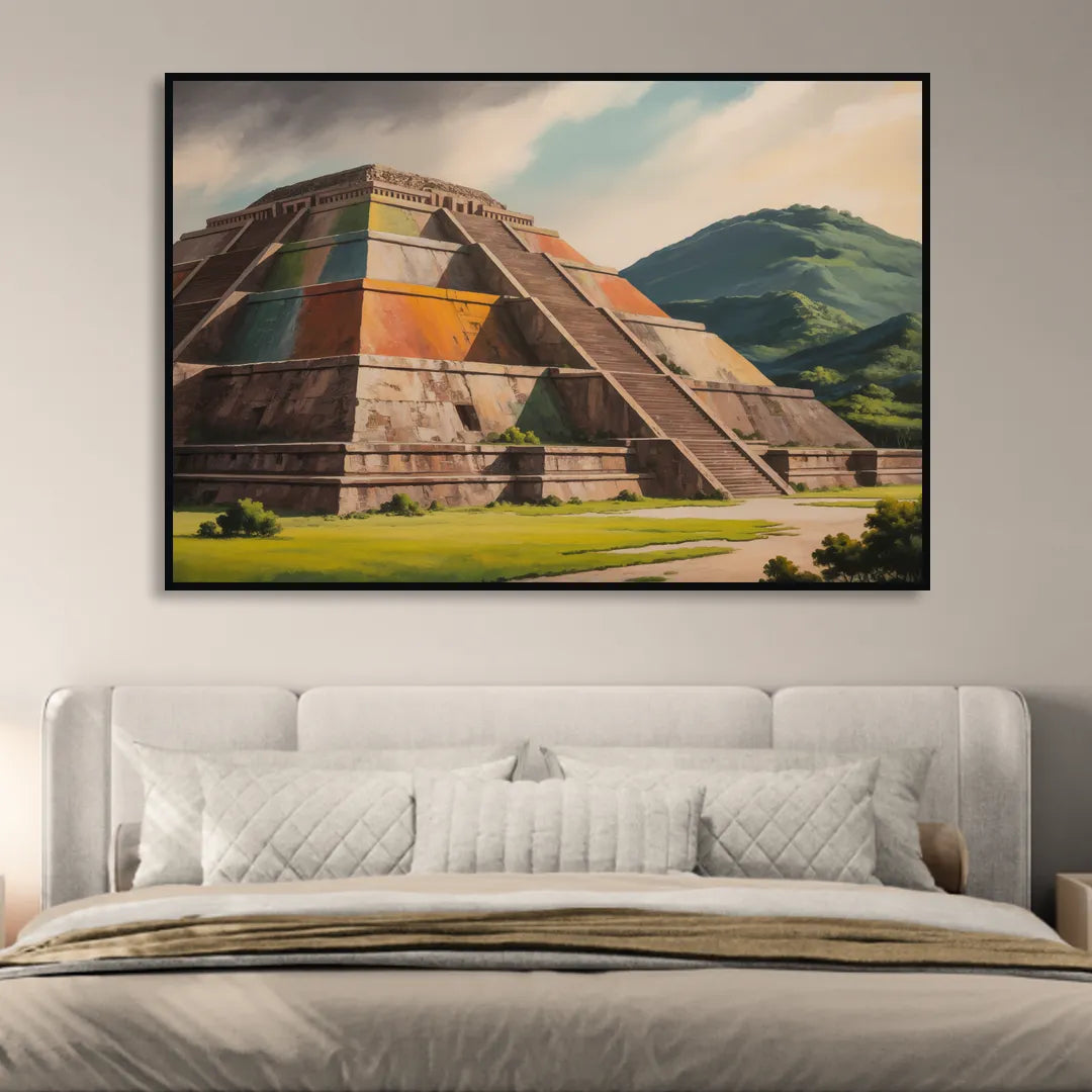 Pyramid of the Moon Sitting Room - Black Canvas Wall Art