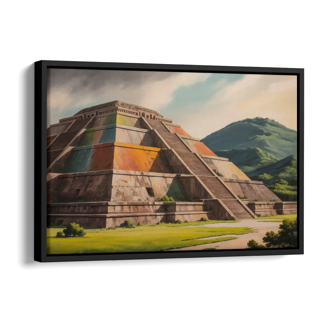 Pyramid of the Moon Side - Black Canvas Wall Art
