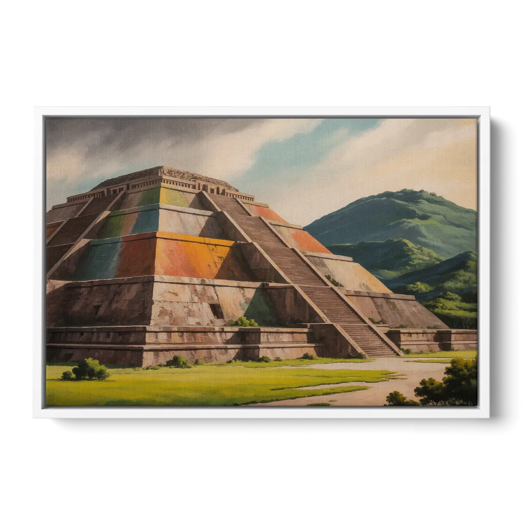 Pyramid of the Moon Front - White Canvas Wall Art