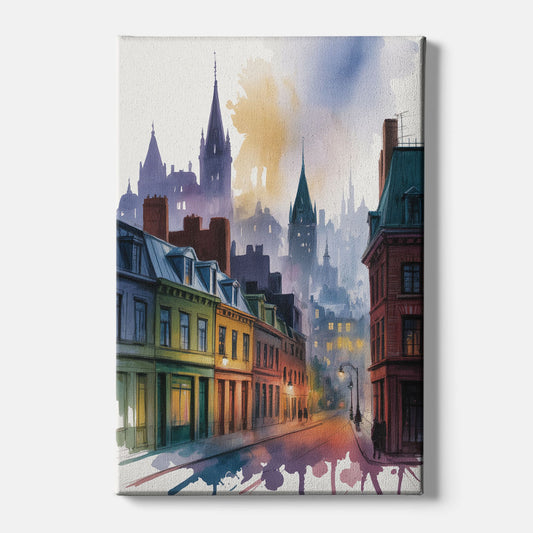 Qubec City by Night - Canvas Wall Art
