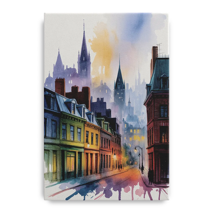 Qubec City by Night Front - Canvas Wall Art