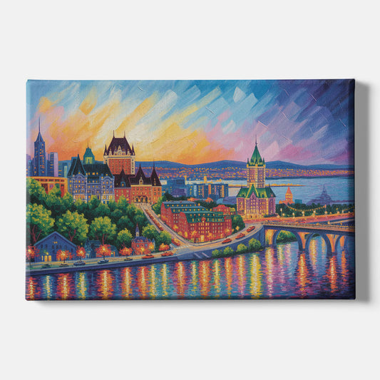 Quebec City Cityscape - Canvas Wall Art