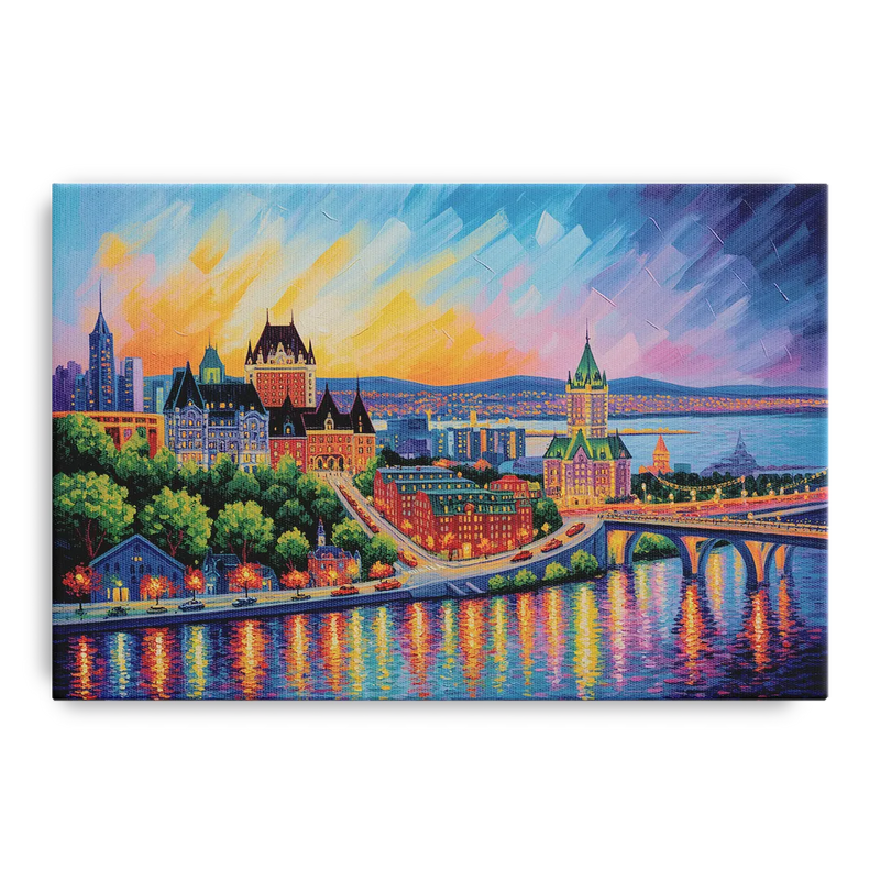 Quebec City Cityscape Front - Canvas Wall Art