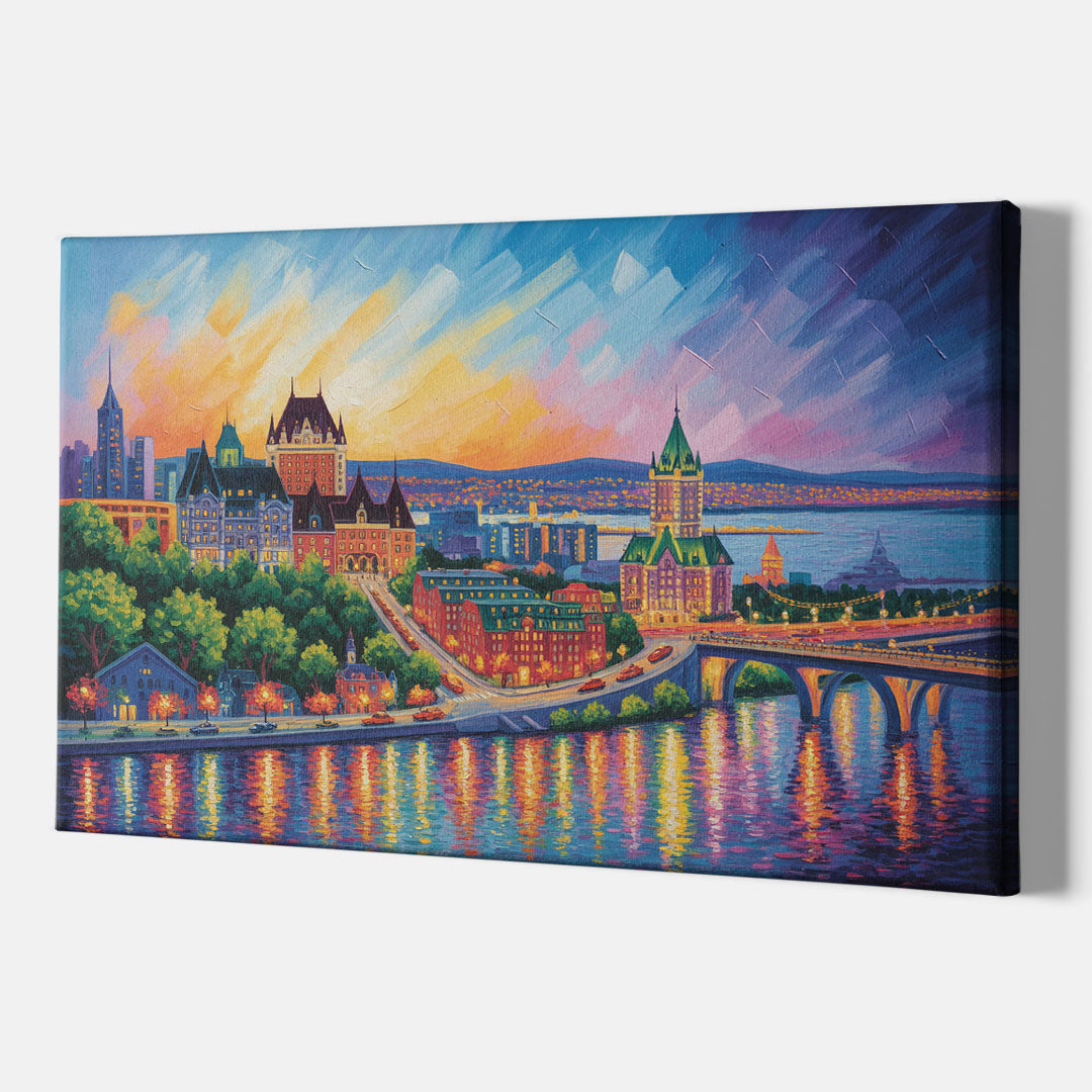 Quebec City Cityscape - Canvas Print Art Sides