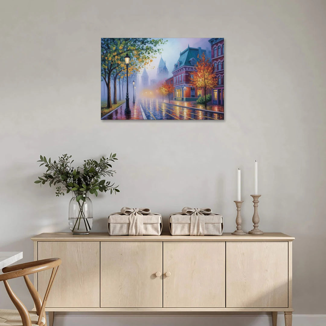 Quebec City Foggy Morning - Canvas Wall Art - Coffee Table - 36x24