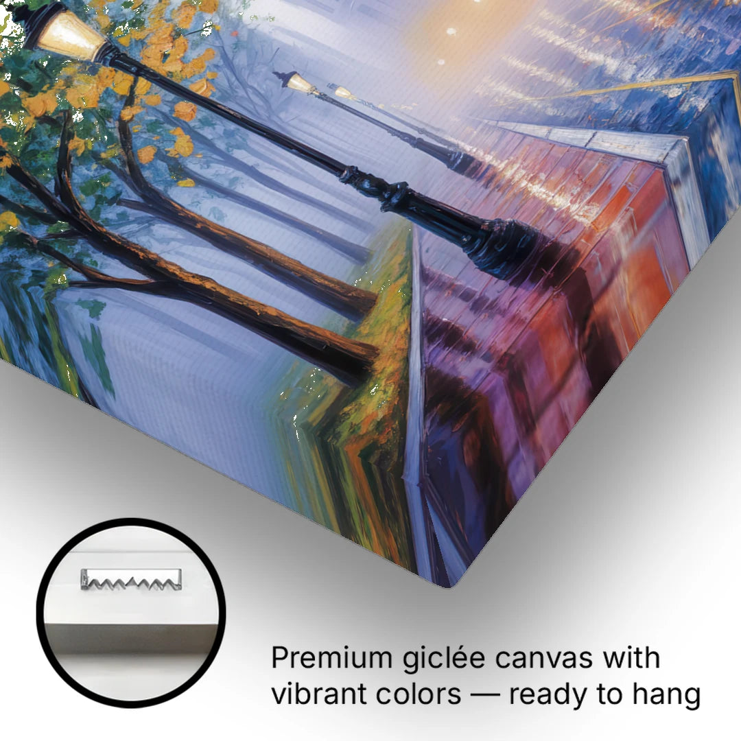 Quebec City Foggy Morning - Canvas Wall Art - Gallery Wrap Corner