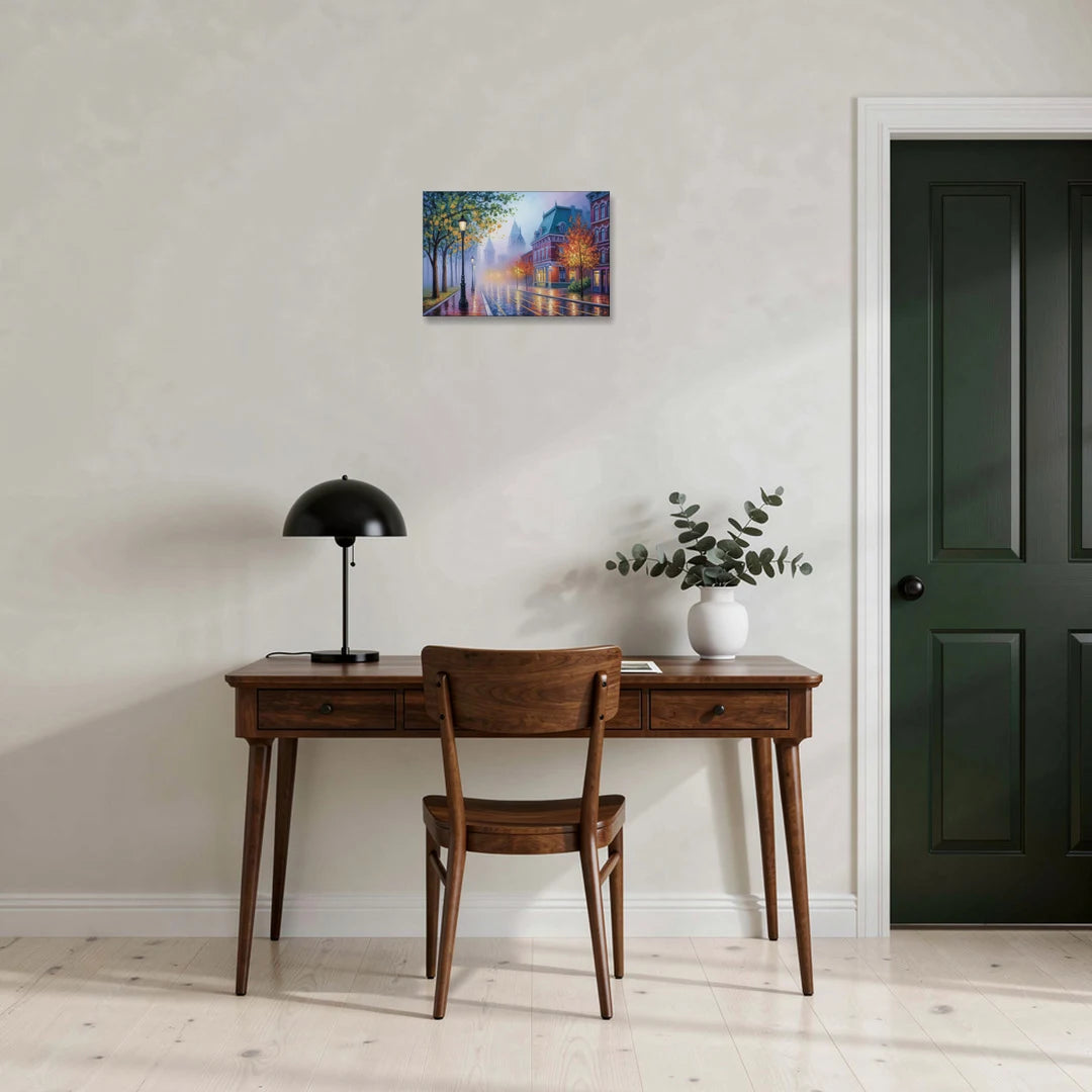 Quebec City Foggy Morning - Canvas Wall Art - Office - 18x12