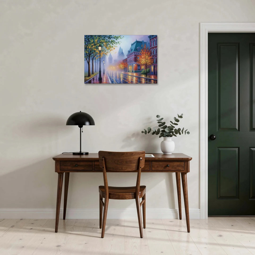 Quebec City Foggy Morning - Canvas Wall Art - Office - 30x20
