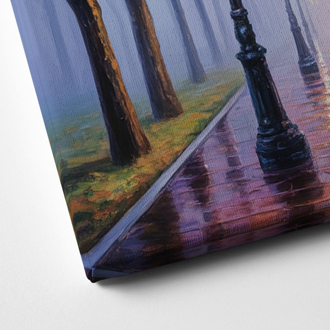 Quebec City Foggy Morning Canvas Close Up
