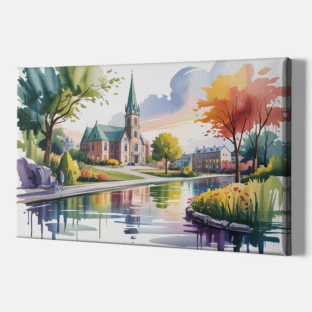 Quebec City Historic Churches - Canvas Print Art Sides