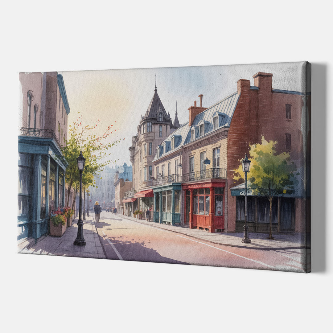 Quebec City Old Streets - Canvas Print Art Sides