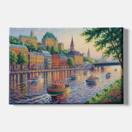 Quebec City Riverfront - Canvas Wall Art