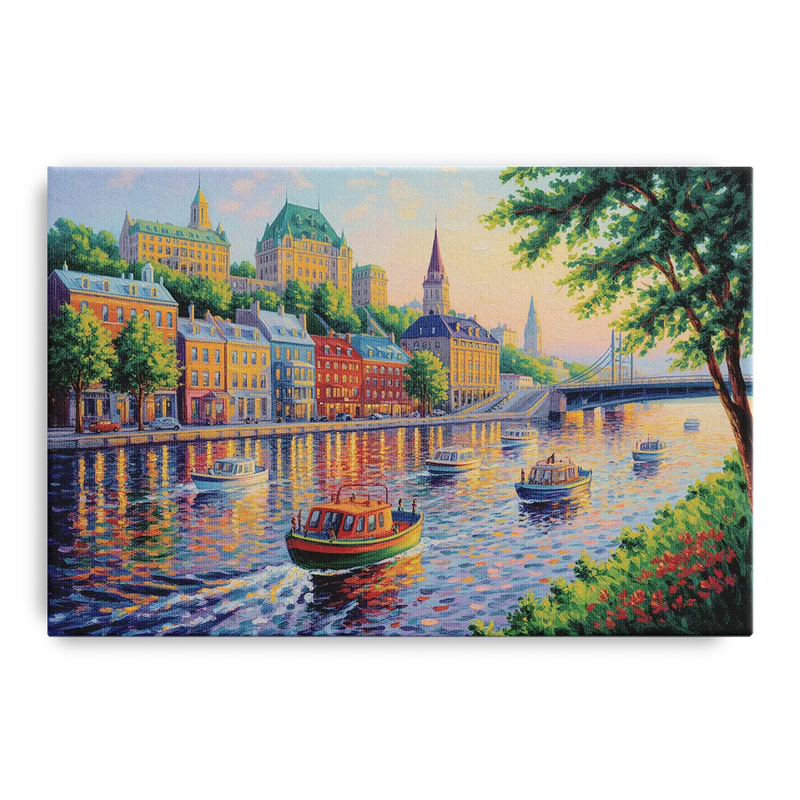 Quebec City Riverfront Front - Canvas Wall Art