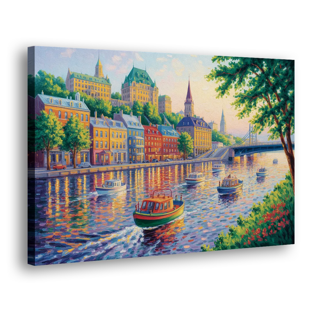 Quebec City Riverfront Side - Canvas Wall Art
