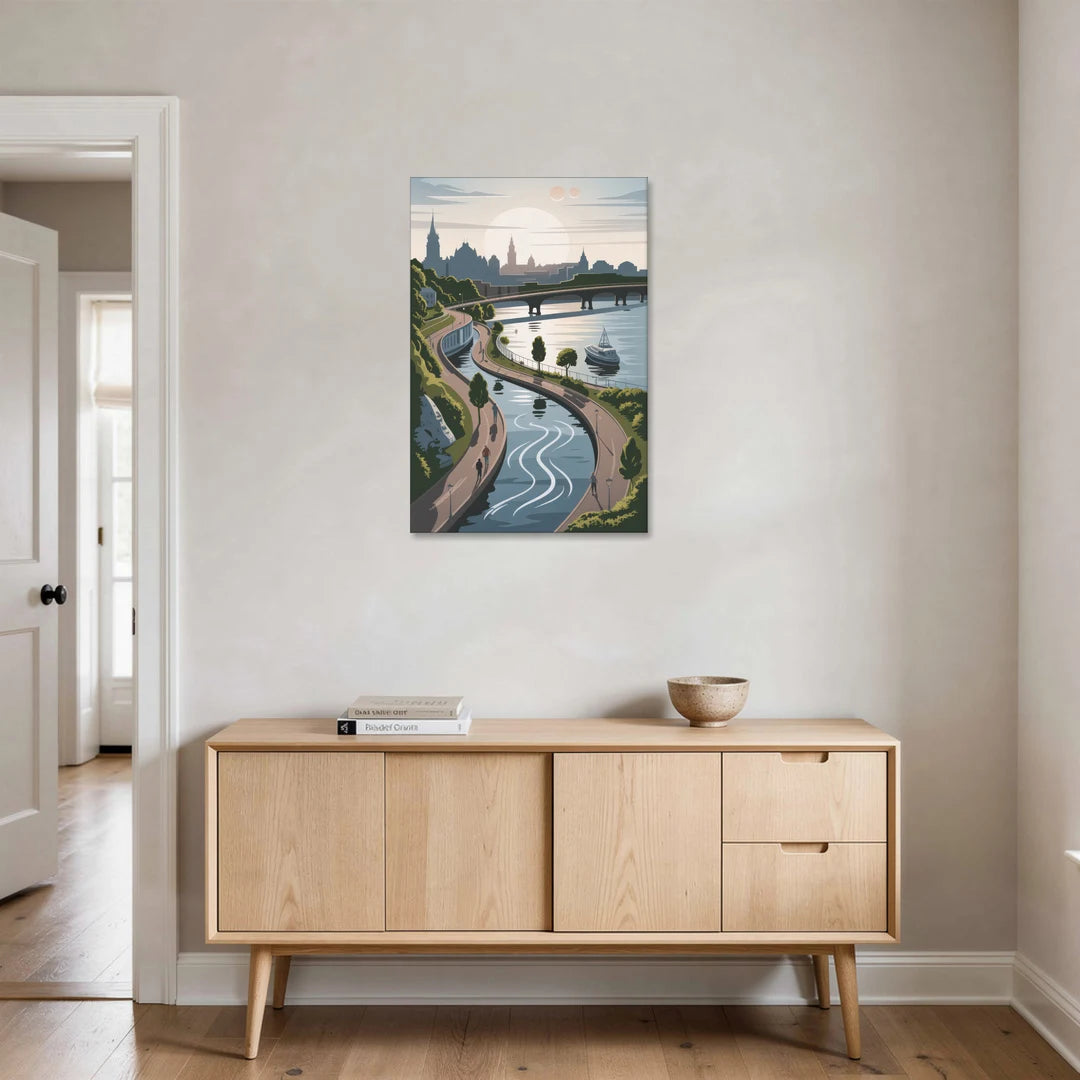 Quebec City Scenic Pathway - Canvas Wall Art - Coffee Table - 24x36