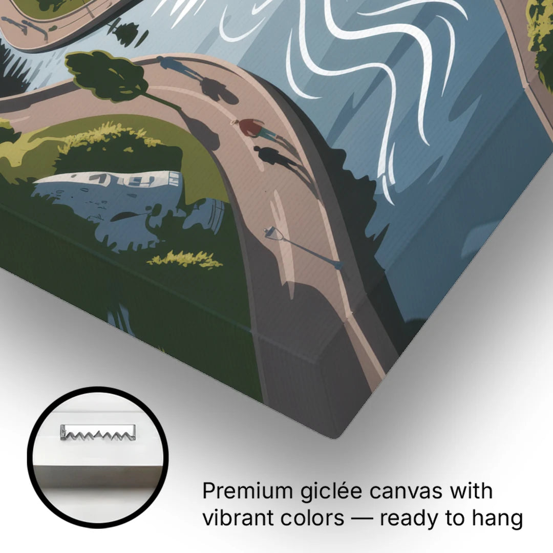 Quebec City Scenic Pathway - Canvas Wall Art - Gallery Wrap Corner