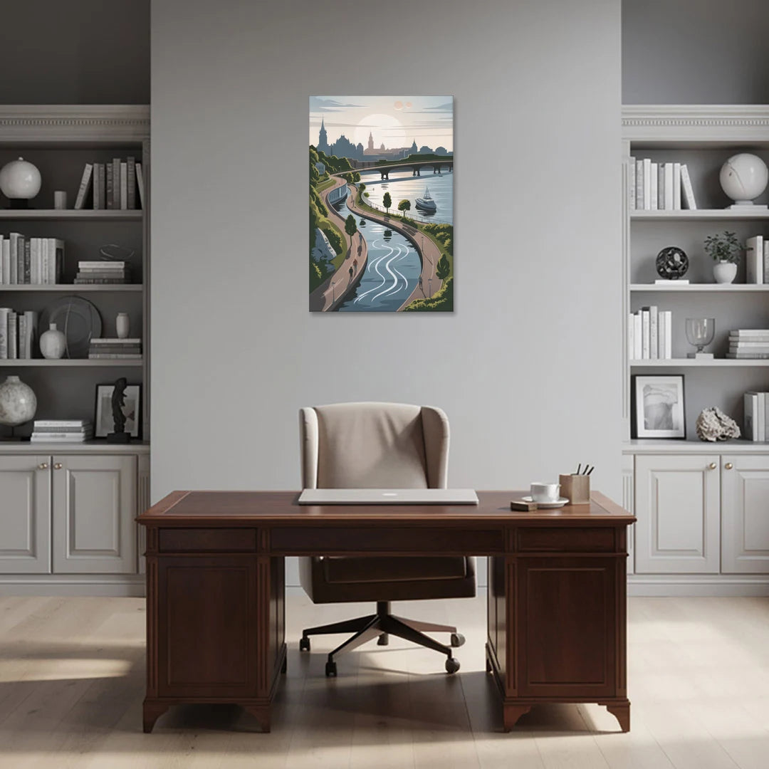 Quebec City Scenic Pathway - Canvas Wall Art - Office - 24x36