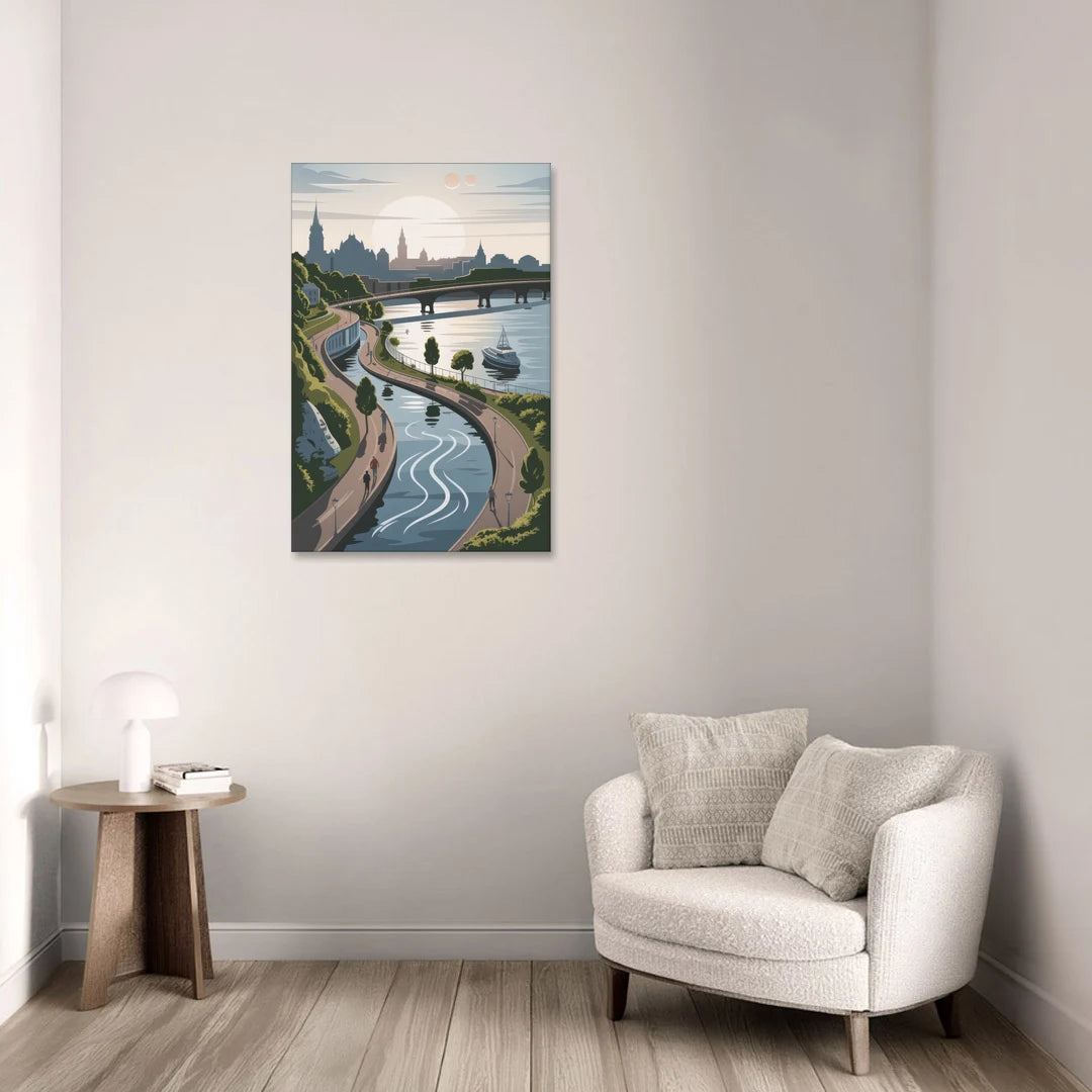 Quebec City Scenic Pathway - Canvas Wall Art - Sofa - 24x36