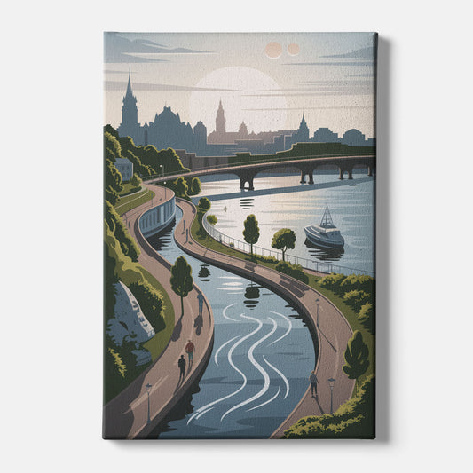 Quebec City Scenic Pathway - Canvas Wall Art