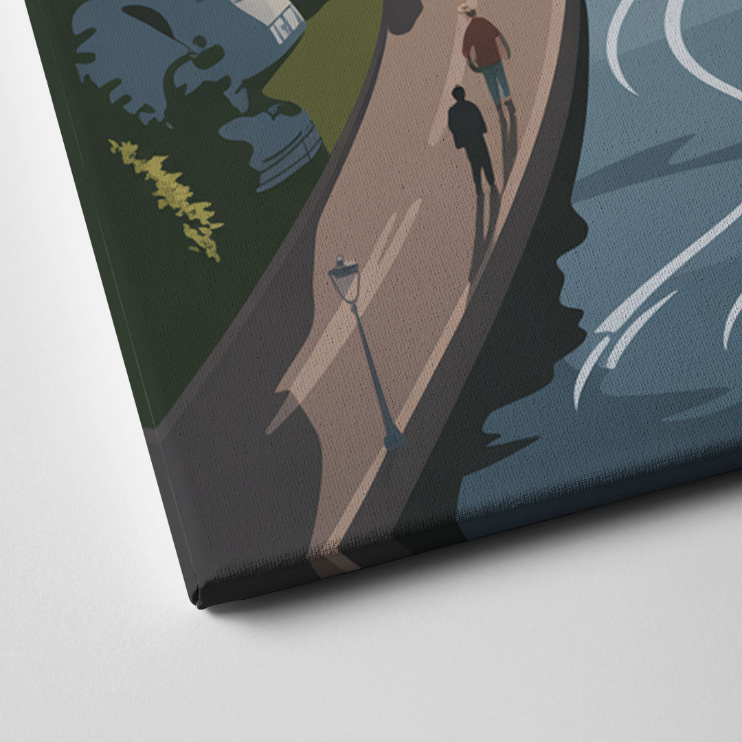 Quebec City Scenic Pathway Canvas Close Up