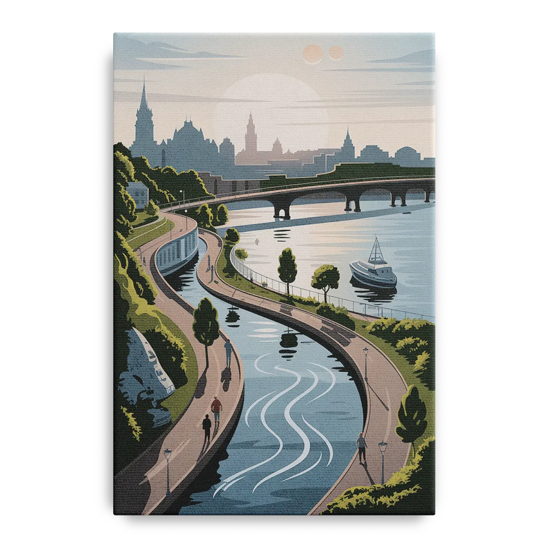 Quebec City Scenic Pathway Front - Canvas Wall Art