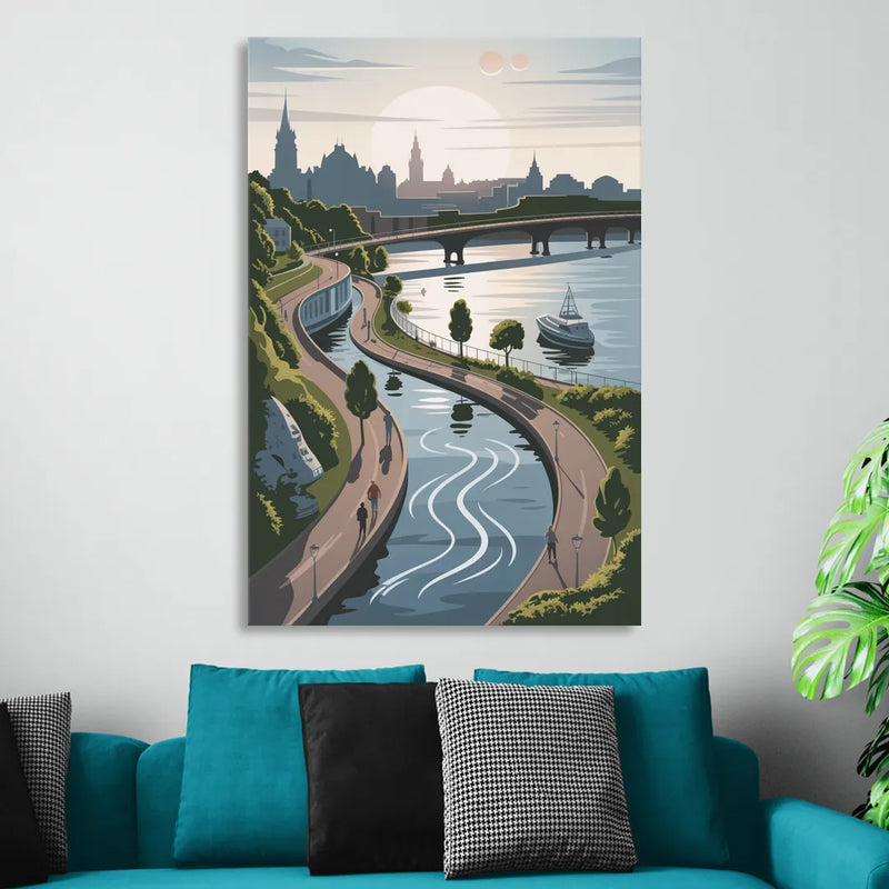 Quebec City Scenic Pathway Living Room - Canvas Wall Art
