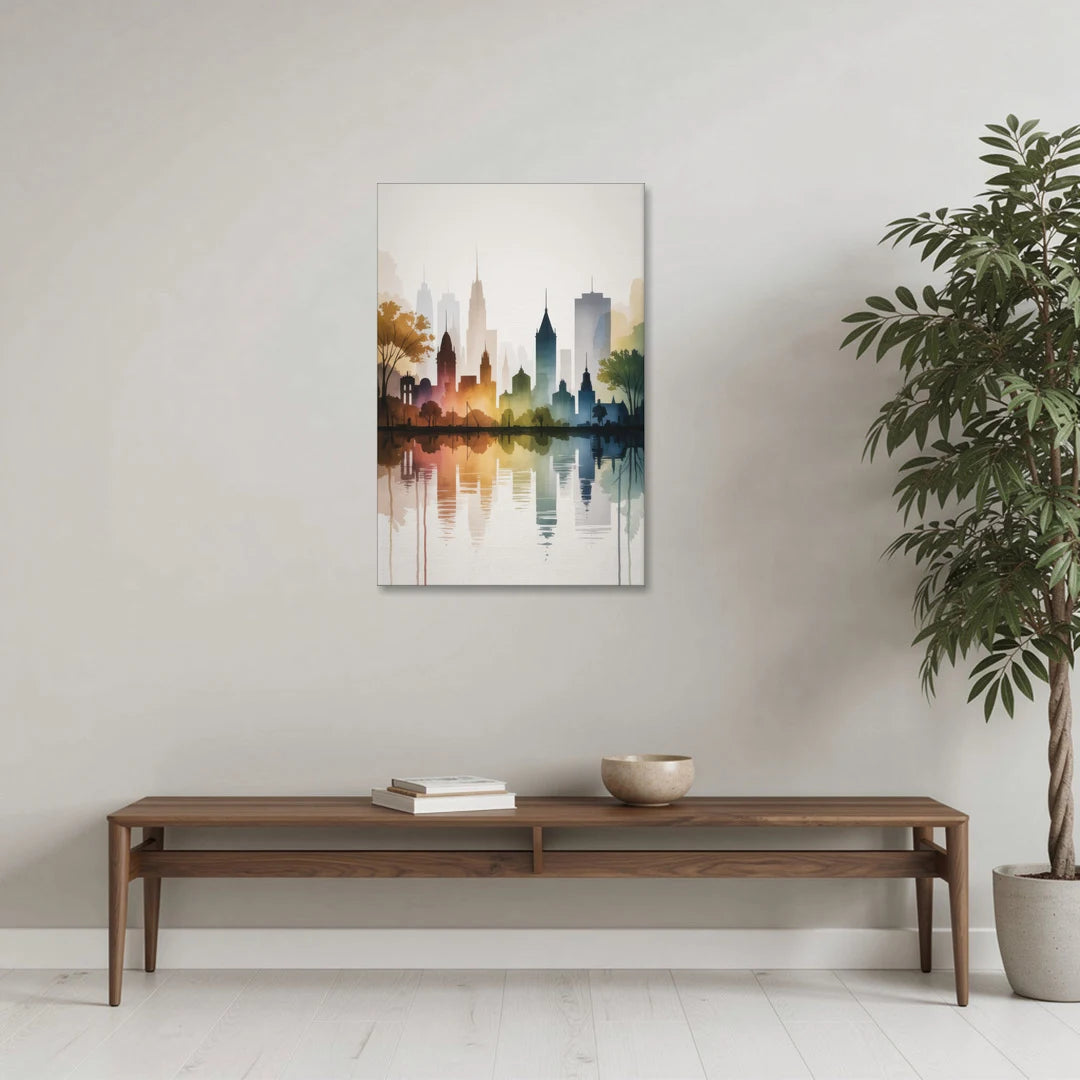 Quebec City Skyline - Canvas Wall Art - Coffee Table - 24x36