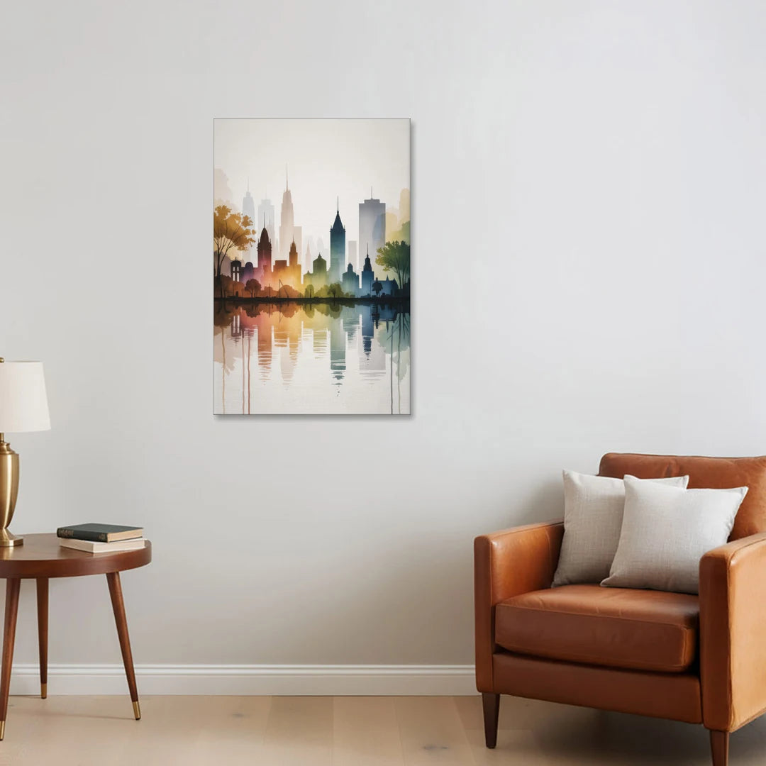 Quebec City Skyline - Canvas Wall Art - Sofa - 24x36