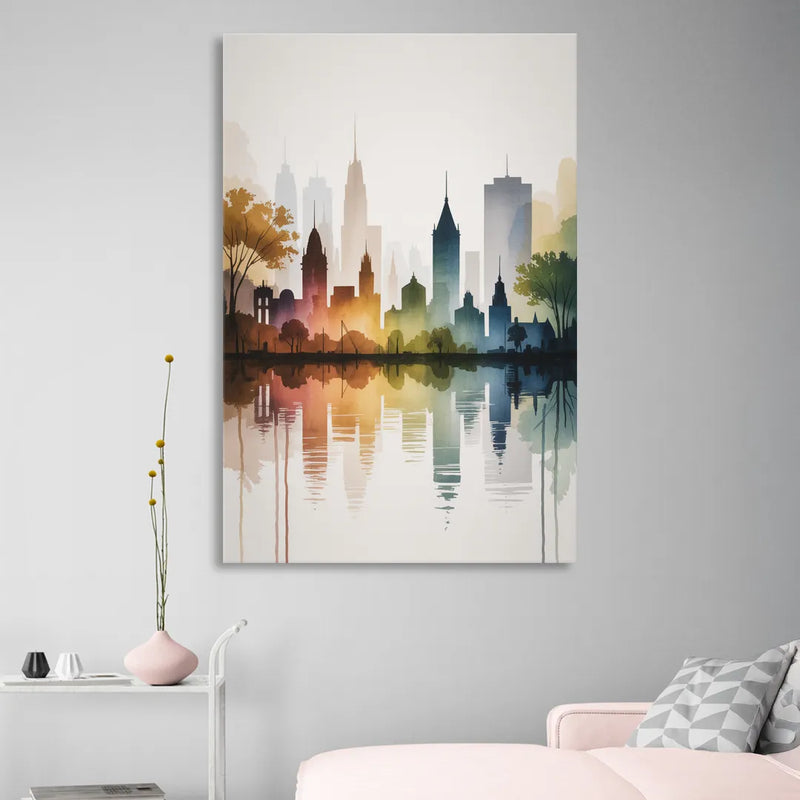 Quebec City Skyline Living Room - Canvas Wall Art