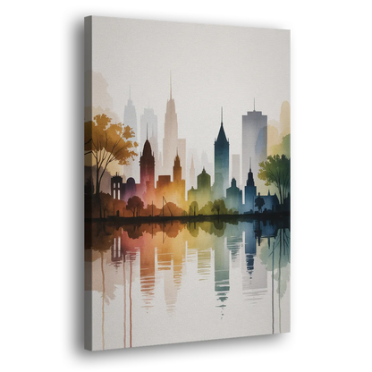 Quebec City Skyline Side - Canvas Wall Art