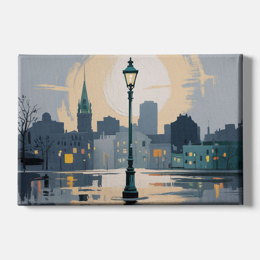 Quebec City Street Lamps - Canvas Wall Art