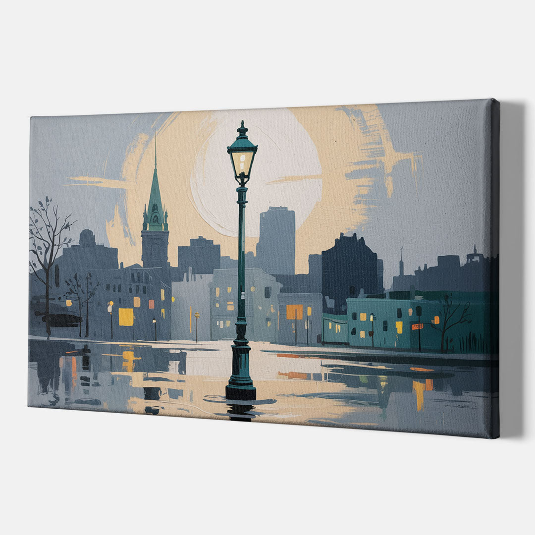 Quebec City Street Lamps - Canvas Print Art Sides