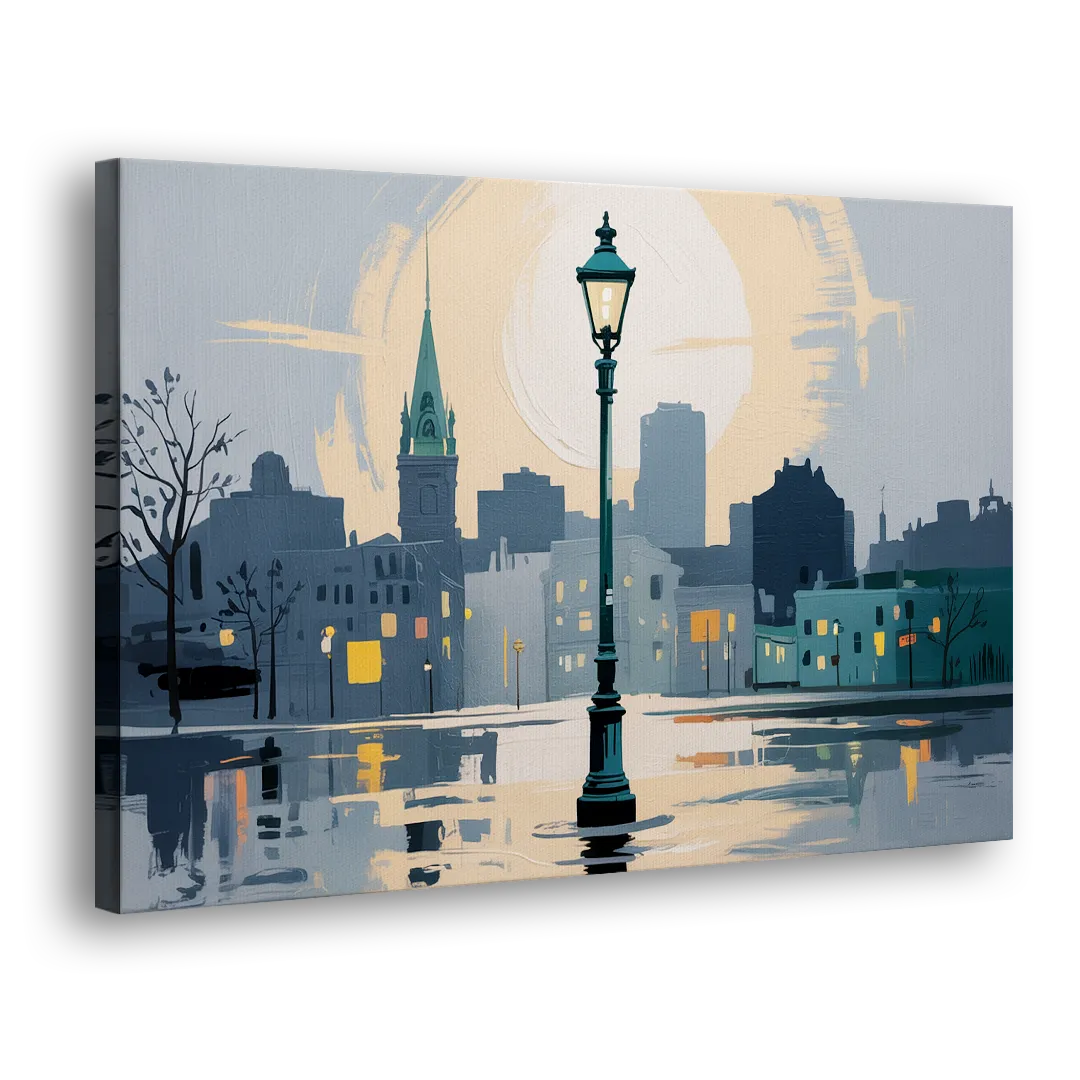 Quebec City Street Lamps Side - Canvas Wall Art