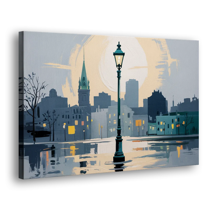 Quebec City Street Lamps Side - Canvas Wall Art
