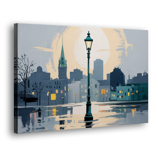 Quebec City Street Lamps Side - Canvas Wall Art
