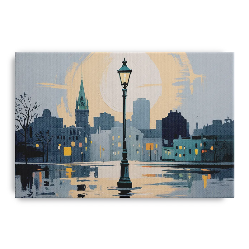 Quebec City Street Lamps Front - Canvas Wall Art