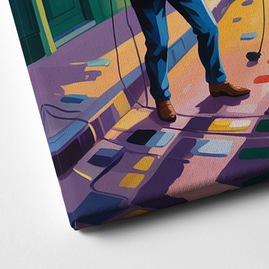 Quebec City Street Musicians Canvas Close Up