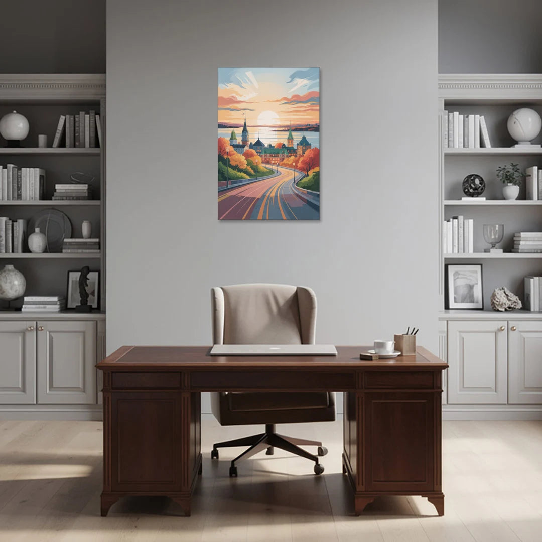 Quebec City Sunrise - Canvas Wall Art - Office - 24x36
