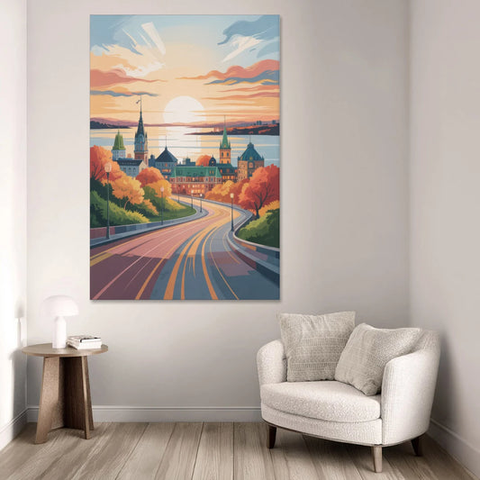Quebec City Sunrise - Canvas Wall Art - Sofa - 40x60