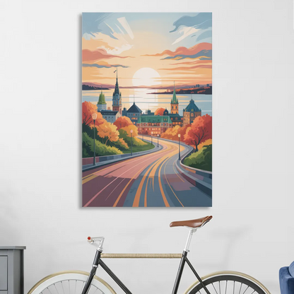 Quebec City Sunrise Sitting Room - Canvas Wall Art