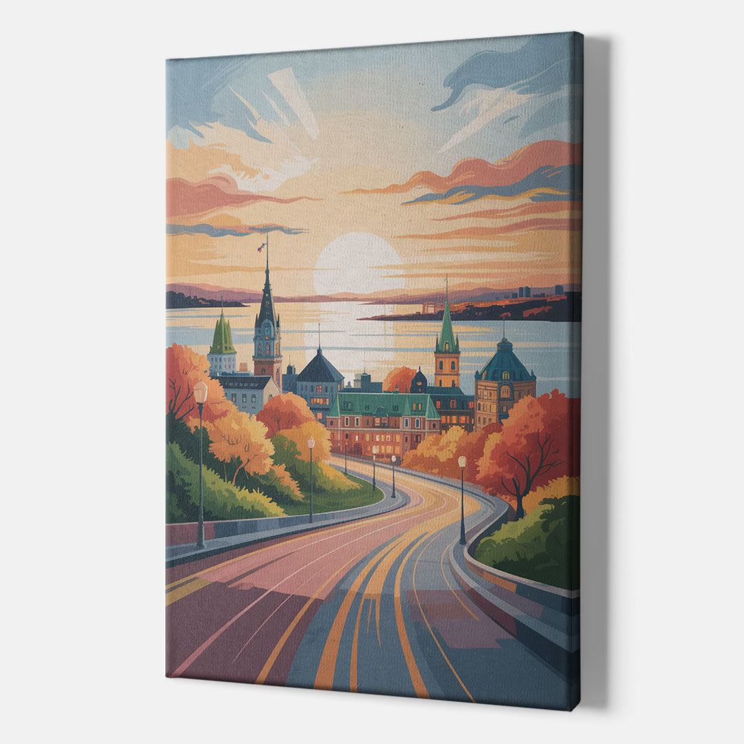 Quebec City Sunrise - Canvas Print Art Sides