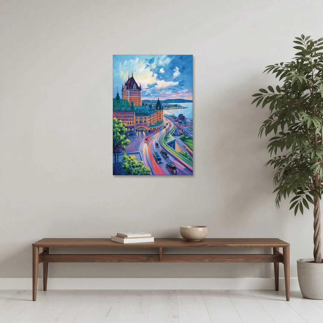 Quebec City Tower View - Canvas Wall Art - Coffee Table - 24x36