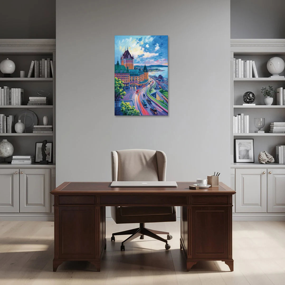 Quebec City Tower View - Canvas Wall Art - Office - 24x36
