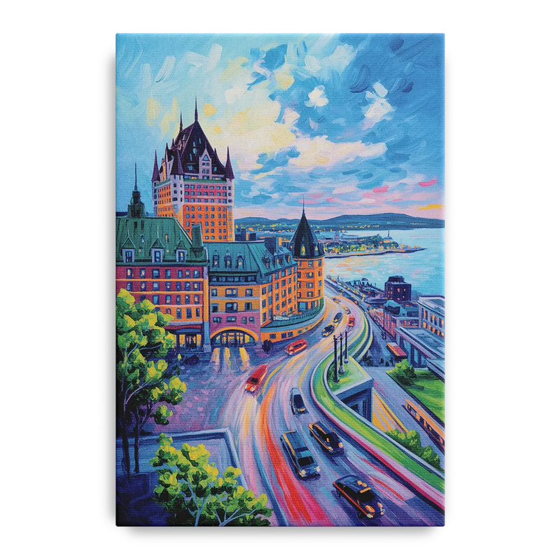 Quebec City Tower View Front - Canvas Wall Art