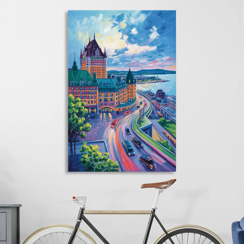 Quebec City Tower View Living Room - Canvas Wall Art