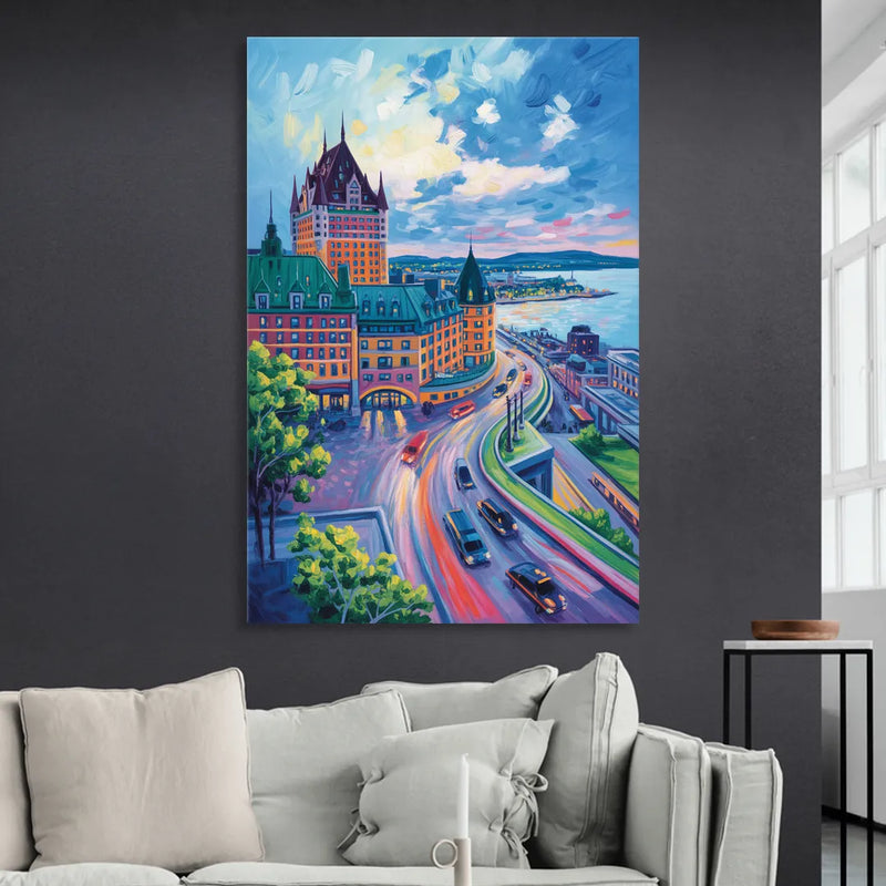 Quebec City Tower View Sitting Room - Canvas Wall Art