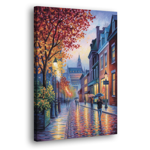 Quebec City in Autumn - Canvas Wall Art - Side